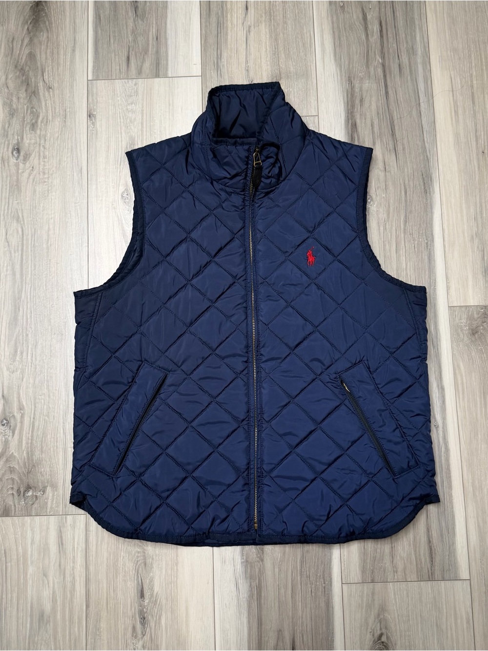 Polo by Ralph Lauren Navy Quilted Vest with Red Pony